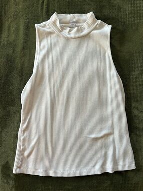 Old Navy Sleeveless Mock Neck Ribbed Tank Top - White